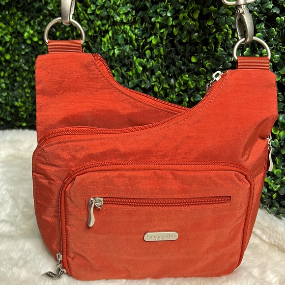 Baggallini Bags Bagallini Red Orange Multiple Zipper Crossbody Bag